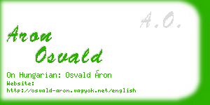 aron osvald business card
